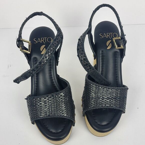 SARTO by Franco Sarto Wally Platform Sandal Wood Clog - Picture 9 of 16